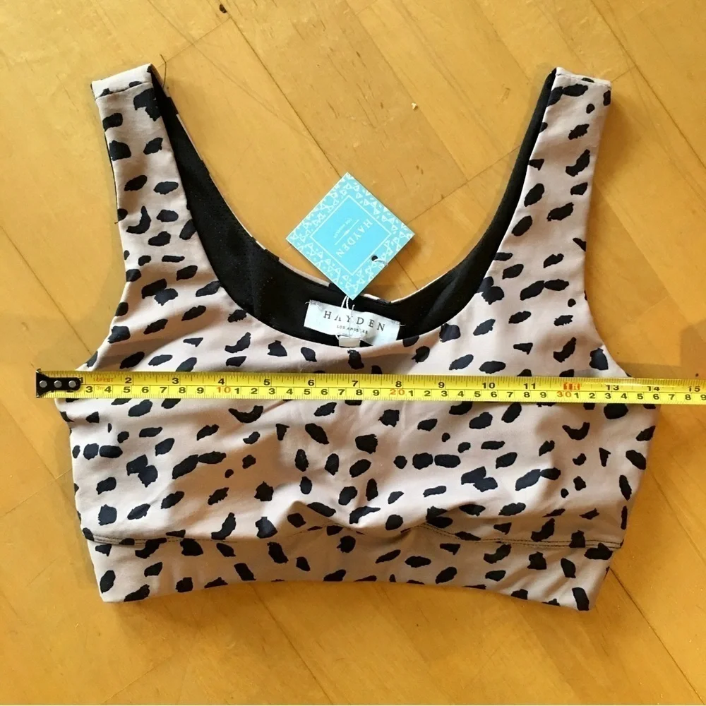 Hayden Sports Bra, Tan, Black, Size S - Picture 7 of 8